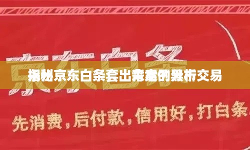 永州京东白条套出来案例分析
揭秘京东白条套出背后的黑市交易