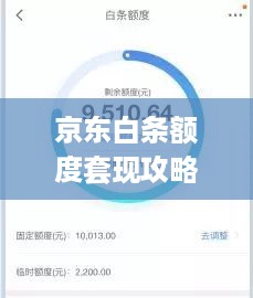 京东白条额度套现攻略