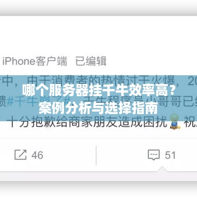 哪个服务器挂千牛效率高？案例分析与选择指南