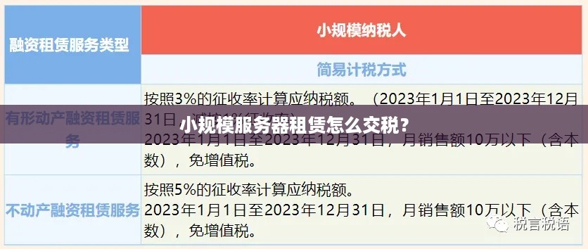 小规模服务器租赁怎么交税？