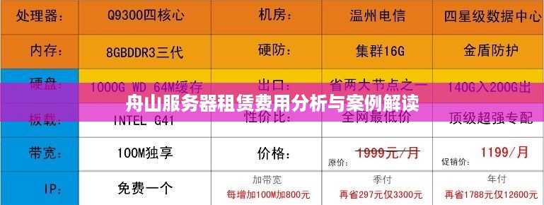 舟山服务器租赁费用分析与案例解读