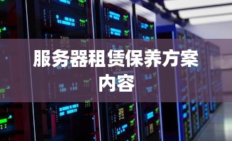 服务器租赁保养方案内容