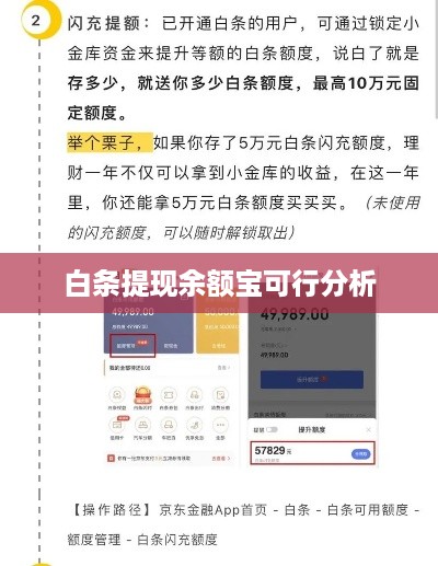 白条提现余额宝可行分析