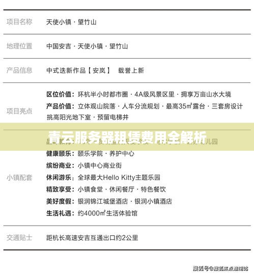青云服务器租赁费用全解析