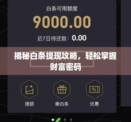 揭秘白条提现攻略，轻松掌握财富密码