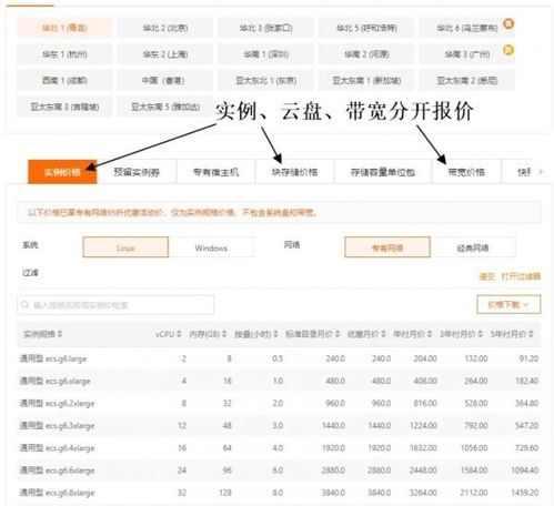 阿里云服务器租赁价格解析