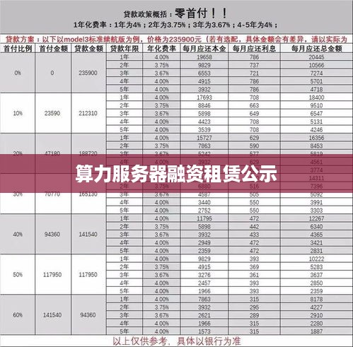 算力服务器融资租赁公示