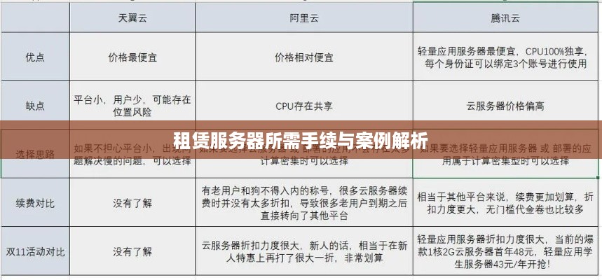 租赁服务器所需手续与案例解析