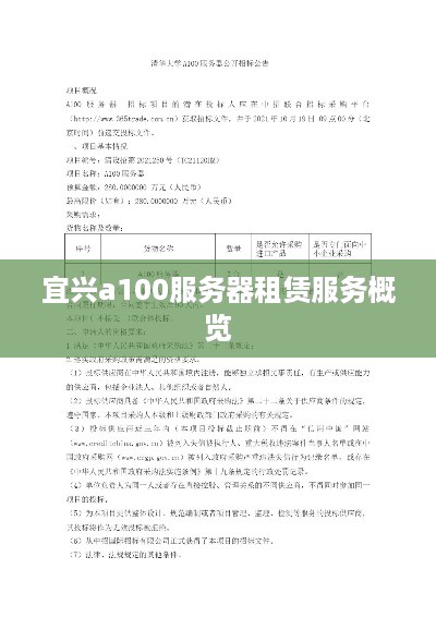 宜兴a100服务器租赁服务概览