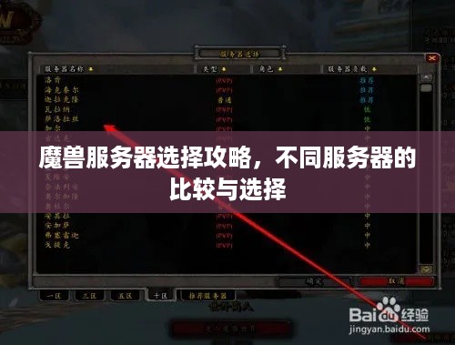 魔兽服务器选择攻略，不同服务器的比较与选择