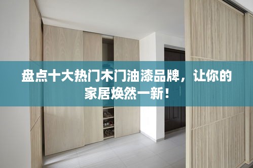 盘点十大热门木门油漆品牌，让你的家居焕然一新！