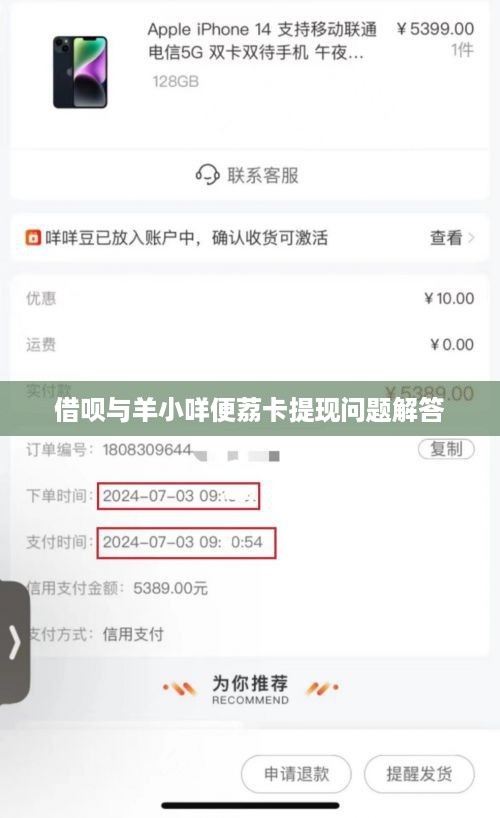 借呗与羊小咩便荔卡提现问题解答