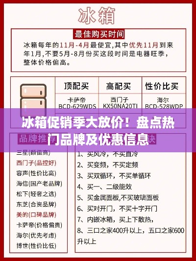 冰箱促销季大放价！盘点热门品牌及优惠信息