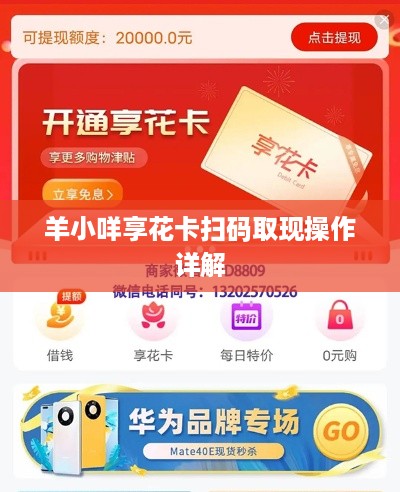 羊小咩享花卡扫码取现操作详解