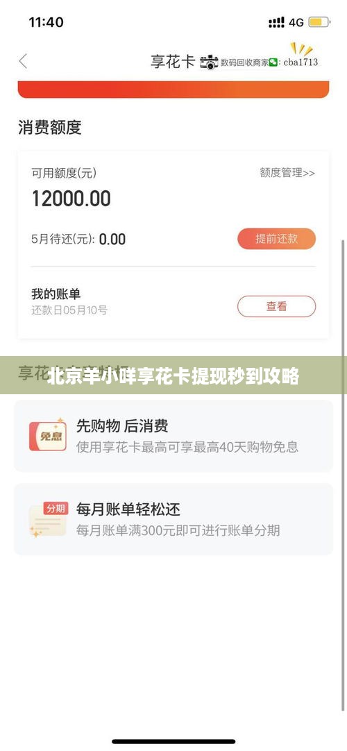 北京羊小咩享花卡提现秒到攻略