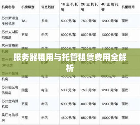 服务器租用与托管租赁费用全解析