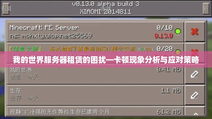 我的世界服务器租赁的困扰—卡顿现象分析与应对策略