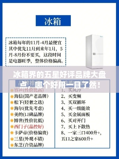 冰箱界的五星好评品牌大盘点，哪个好用一目了然！