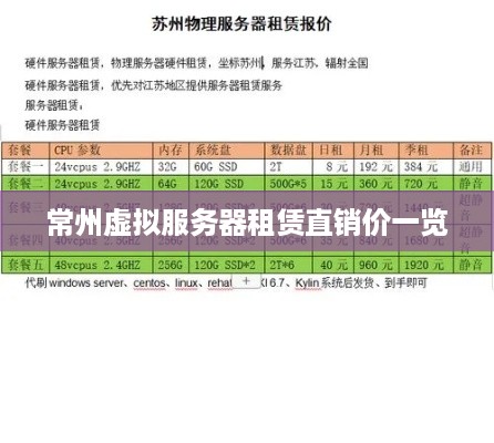 常州虚拟服务器租赁直销价一览