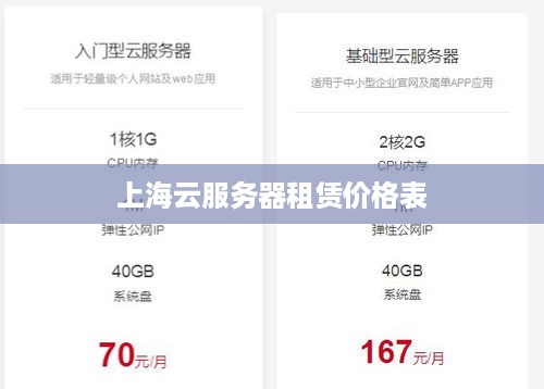 上海云服务器租赁价格表