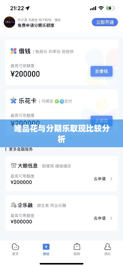 唯品花与分期乐取现比较分析