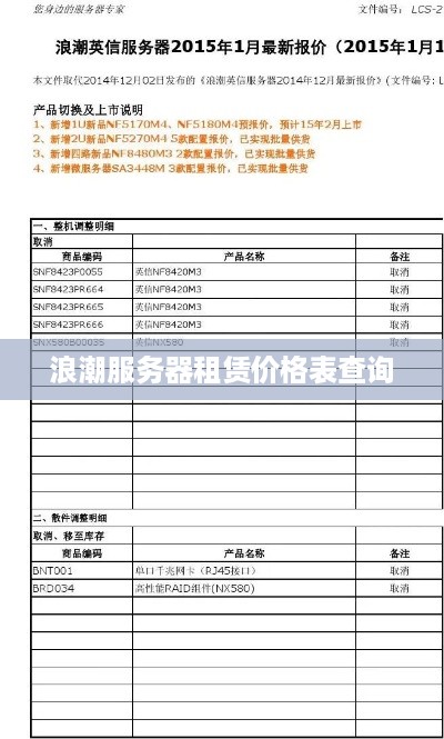 浪潮服务器租赁价格表查询