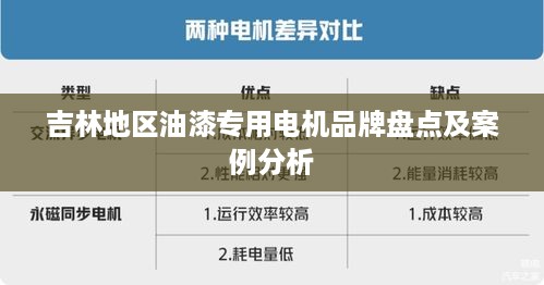 吉林地区油漆专用电机品牌盘点及案例分析