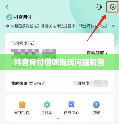 抖音月付借呗提现问题解答