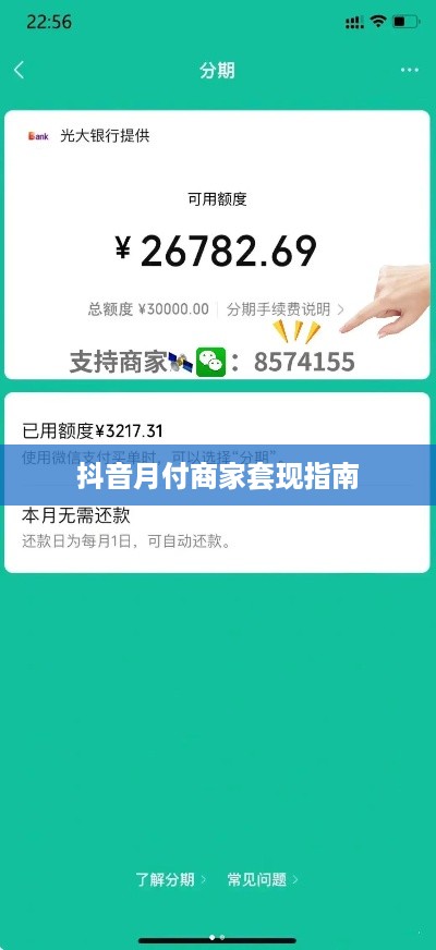 抖音月付商家套现指南