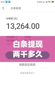 白条提现两千多久到账户