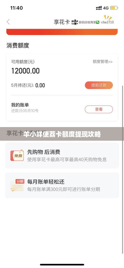 羊小咩便荔卡额度提现攻略