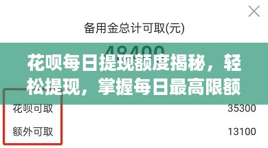 花呗每日提现额度揭秘，轻松提现，掌握每日最高限额