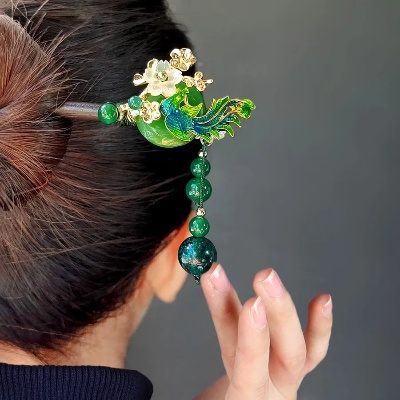 绿色汉服头簪品牌推荐，为你的古典美加分