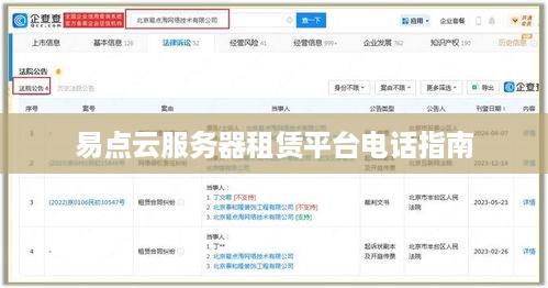 易点云服务器租赁平台电话指南
