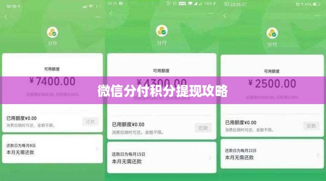 微信分付积分提现攻略