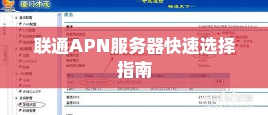 联通APN服务器快速选择指南