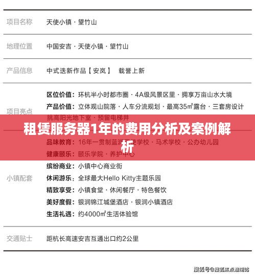 租赁服务器1年的费用分析及案例解析