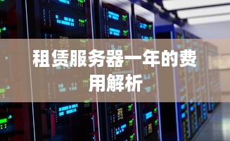 租赁服务器一年的费用解析