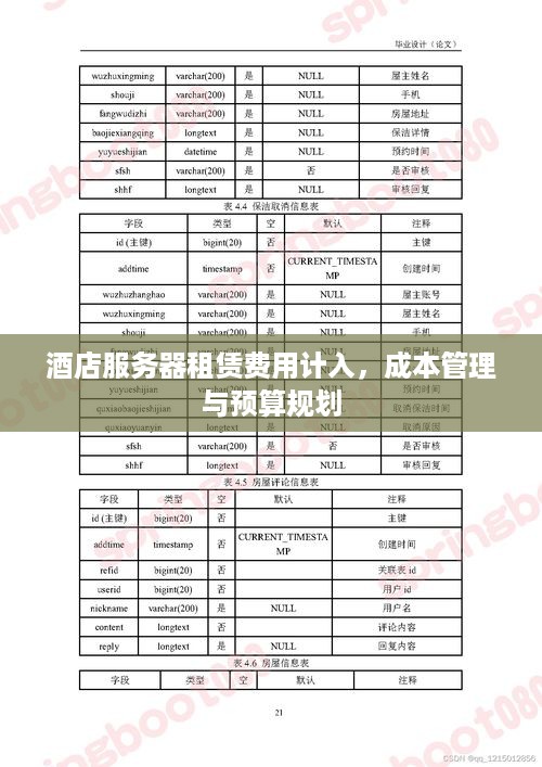 酒店服务器租赁费用计入，成本管理与预算规划