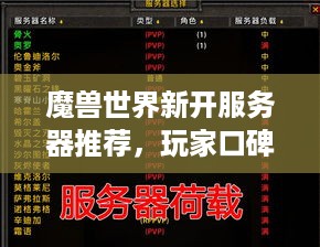 魔兽世界新开服务器推荐，玩家口碑与案例分析