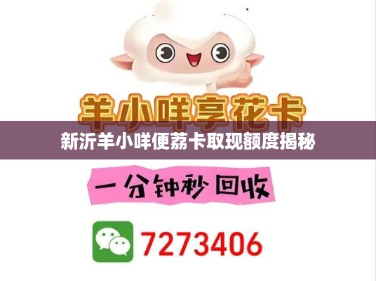 新沂羊小咩便荔卡取现额度揭秘