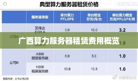 广西算力服务器租赁费用概览