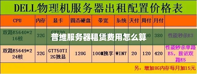 普维服务器租赁费用怎么算
