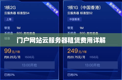 门户网站云服务器租赁费用详解