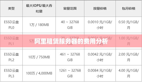 阿里租赁服务器的费用分析