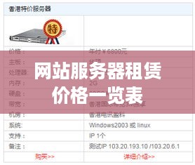 网站服务器租赁价格一览表