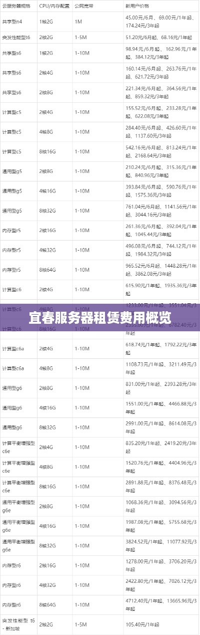 宜春服务器租赁费用概览