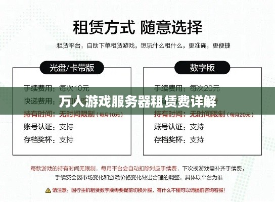 万人游戏服务器租赁费详解