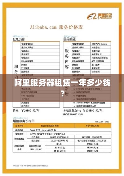 阿里服务器租赁一年多少钱？