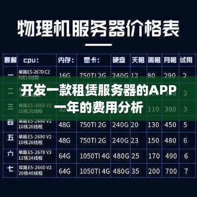 开发一款租赁服务器的APP一年的费用分析